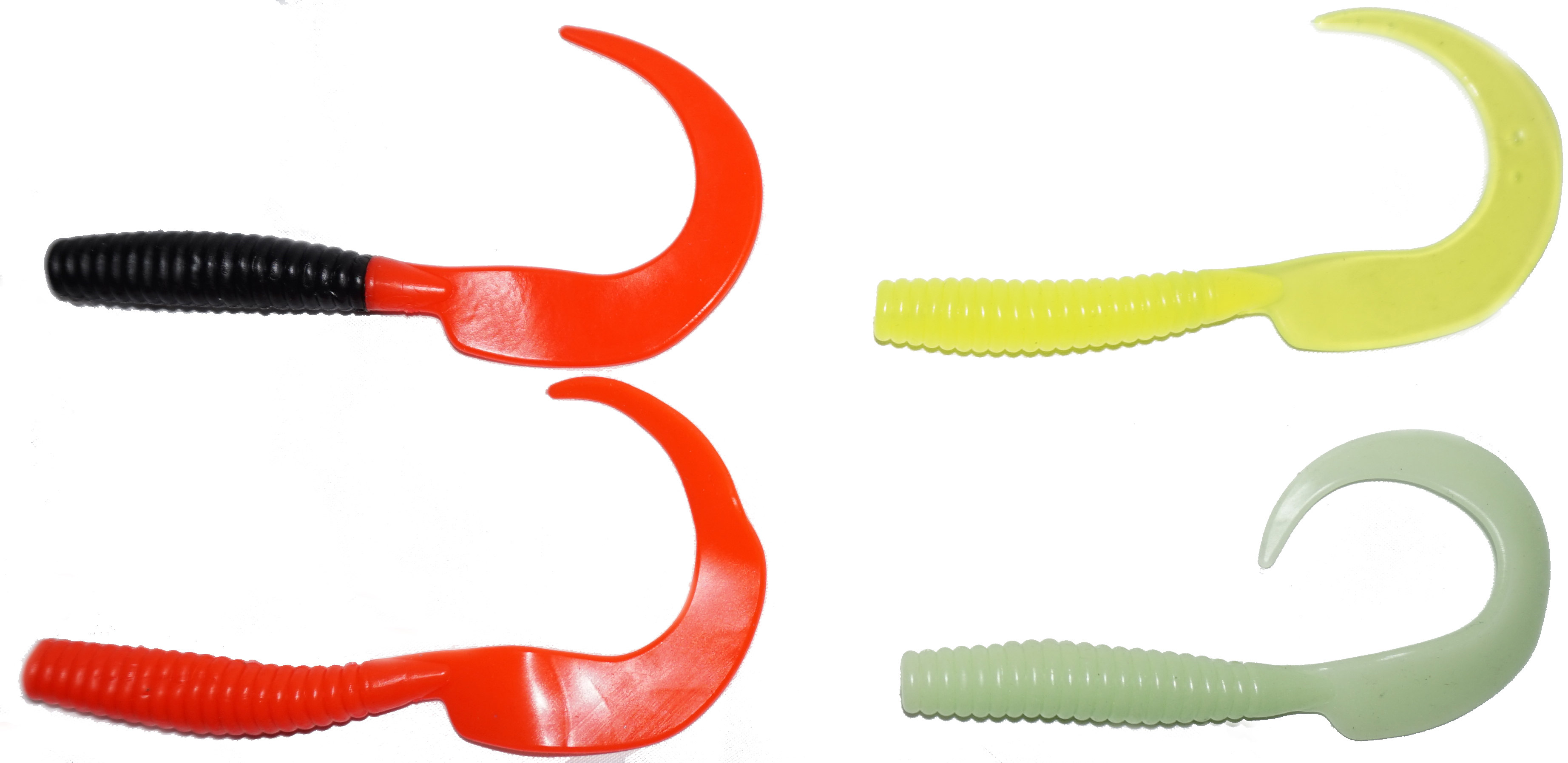 SFG Løse Gummitwister 10cm Luminous - Saltvand