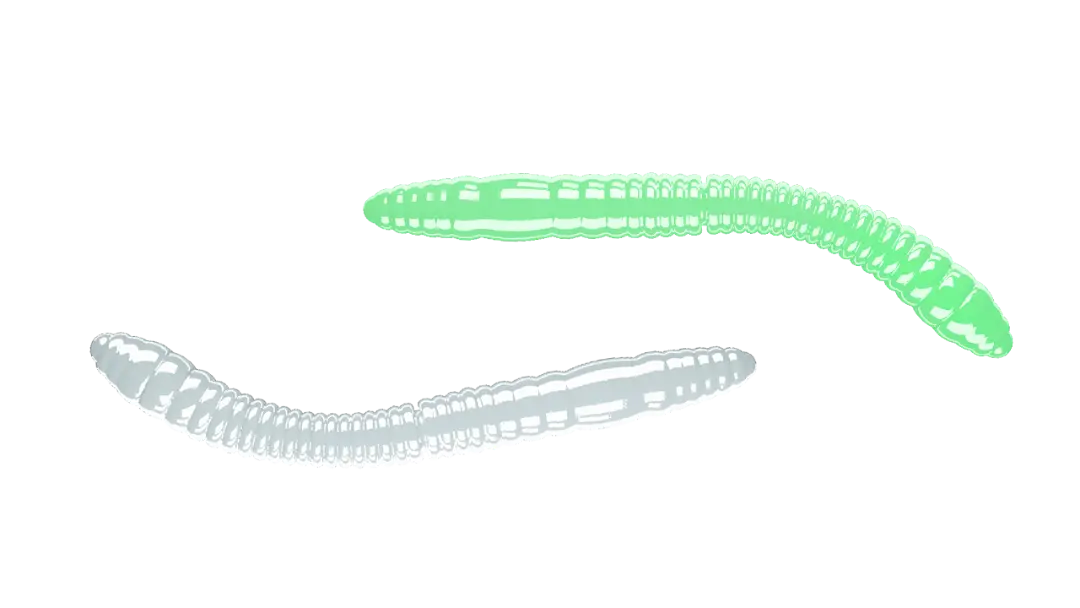 Libra Lures Fatty D Worm Tournament 55 Cheese Glow UV Green - Put & Take