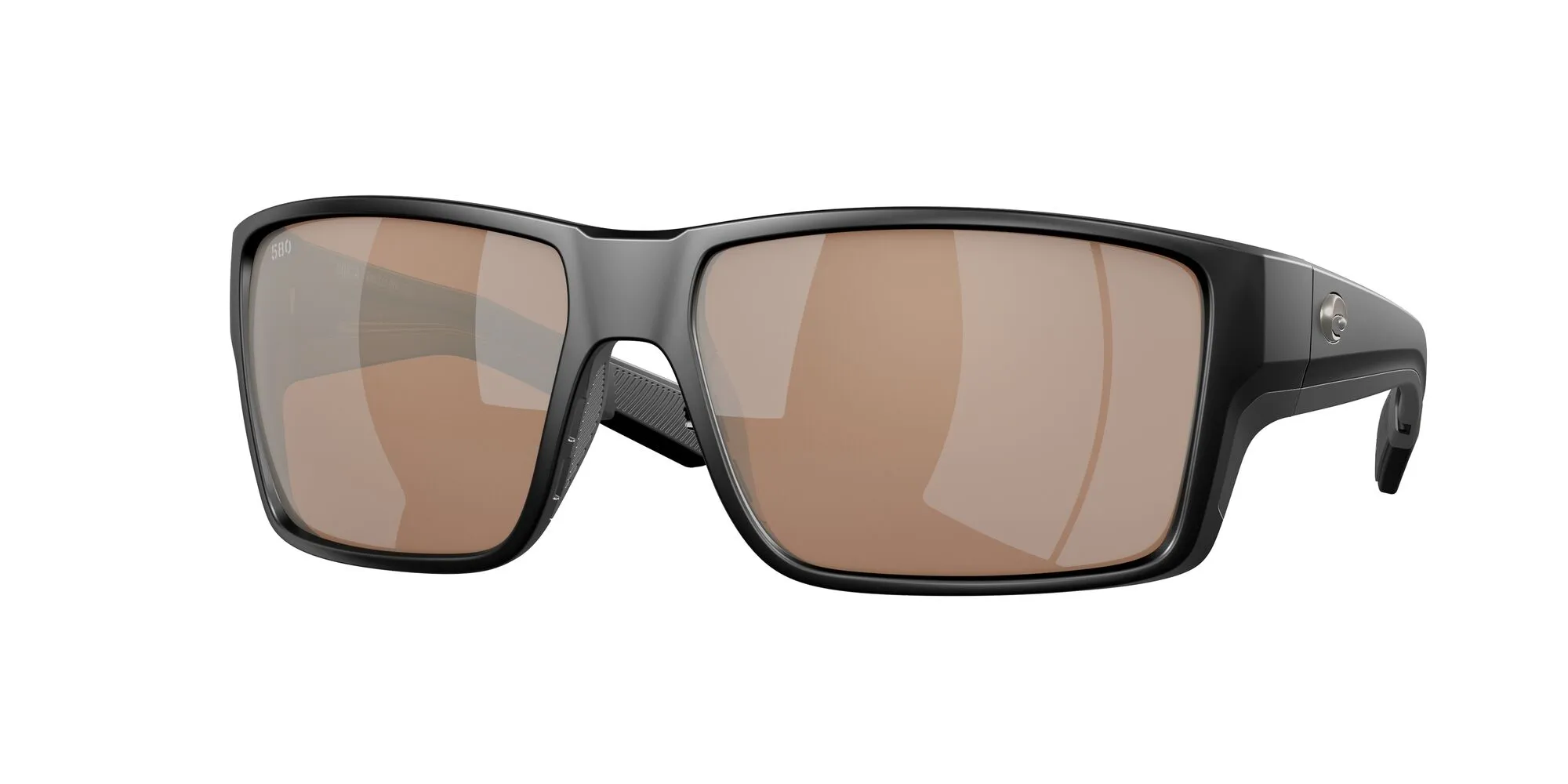 Costa Del Mar Reefton Pro Polaroid Solbriller Matte Black Glas Copper Silver Mirror - Fiskebriller