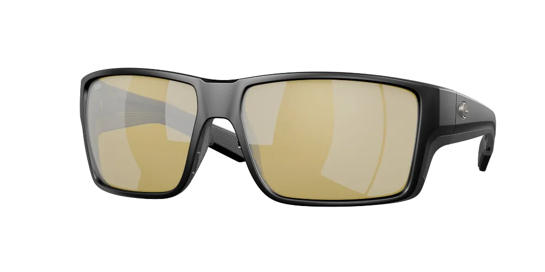 Costa Del Mar Reefton Pro Polaroid Solbriller Matte Black Glas Sunrise Silver Mirror - Fiskebriller