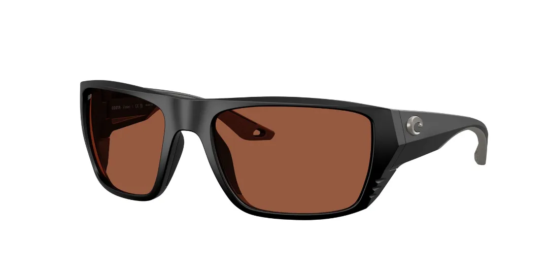 Costa Del Mar Finlet Polaroid Solbriller Matte Black Polycarbonate Copper - Fiskebriller