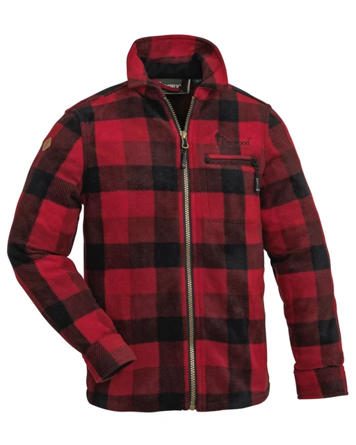 Pinewood Canada Fleece Skjorte Børn Rød/Sort 152 - Børne Skjorter Og T-Shirts