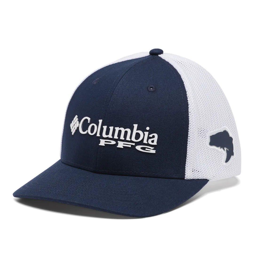 Columbia PFG Logo Mesh Ball Cap Collegiate Navy Large/Xlarge - Caps
