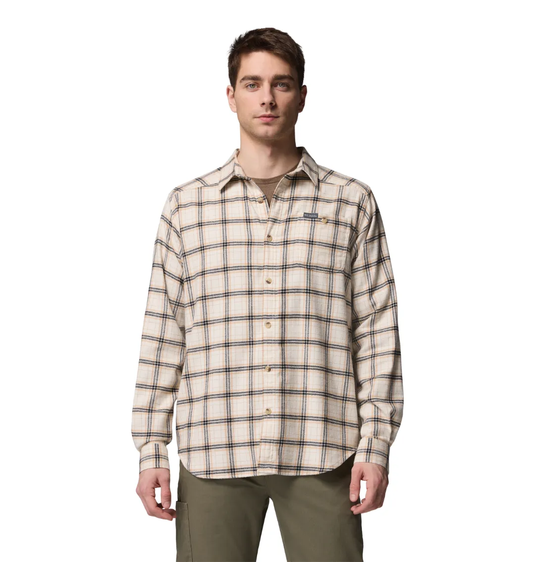 Columbia M's Cornell Woods Flannel Long Sleeve Shirt kun str. S Chalk Quad Check S - Skjorter