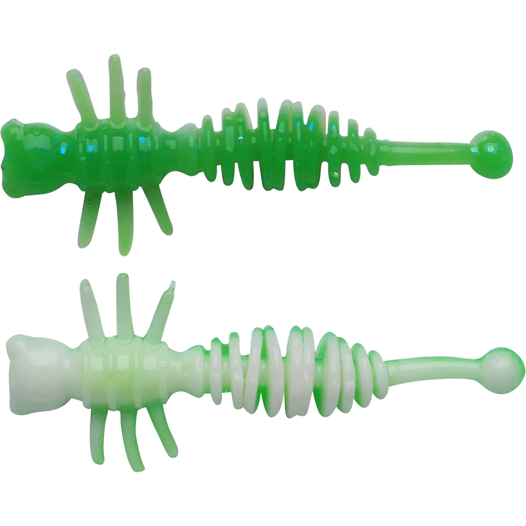 Berkley Powerbait Power Larvae 4cm Spring Green/White - Put & Take