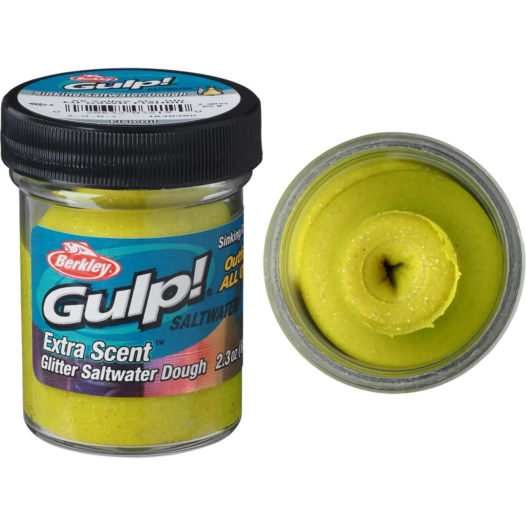 Berkley Gulp Dough Fishoil Sunshine Yellow Silver Glitter - Bait