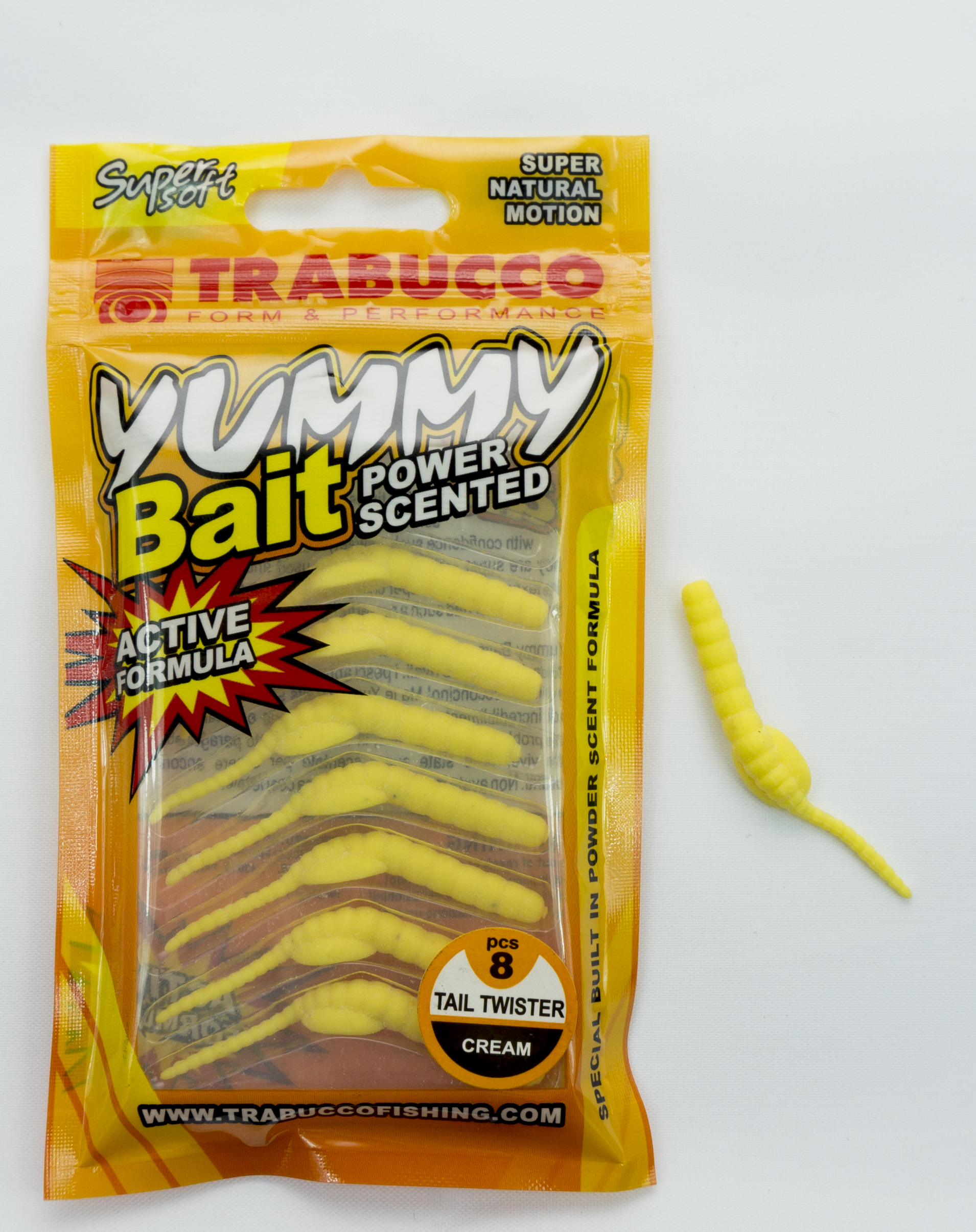 Trabucco Yummy Bait Tail Twister Cream - Put & Take