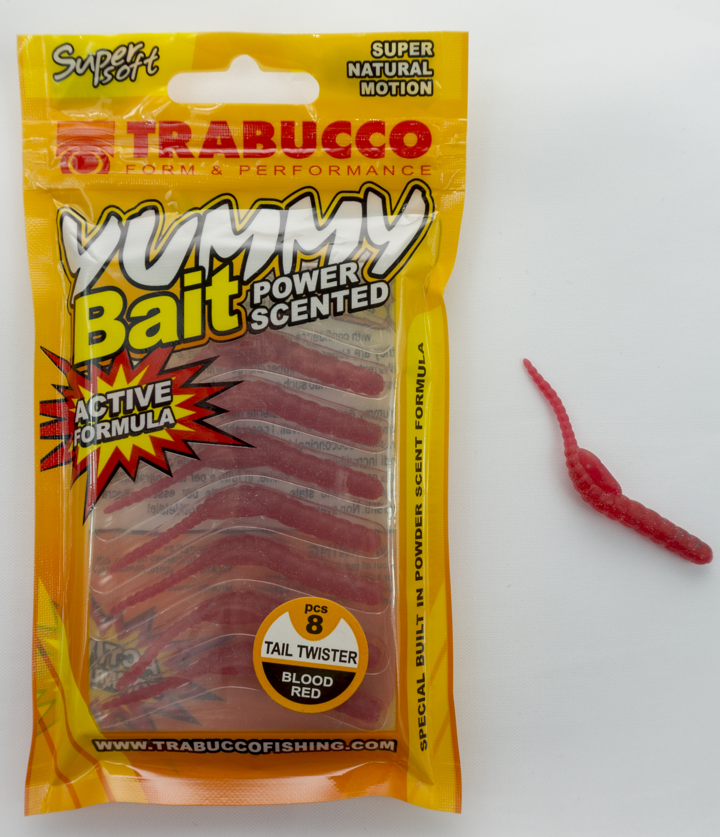 Trabucco Yummy Bait Tail Twister Blood Red - Put & Take