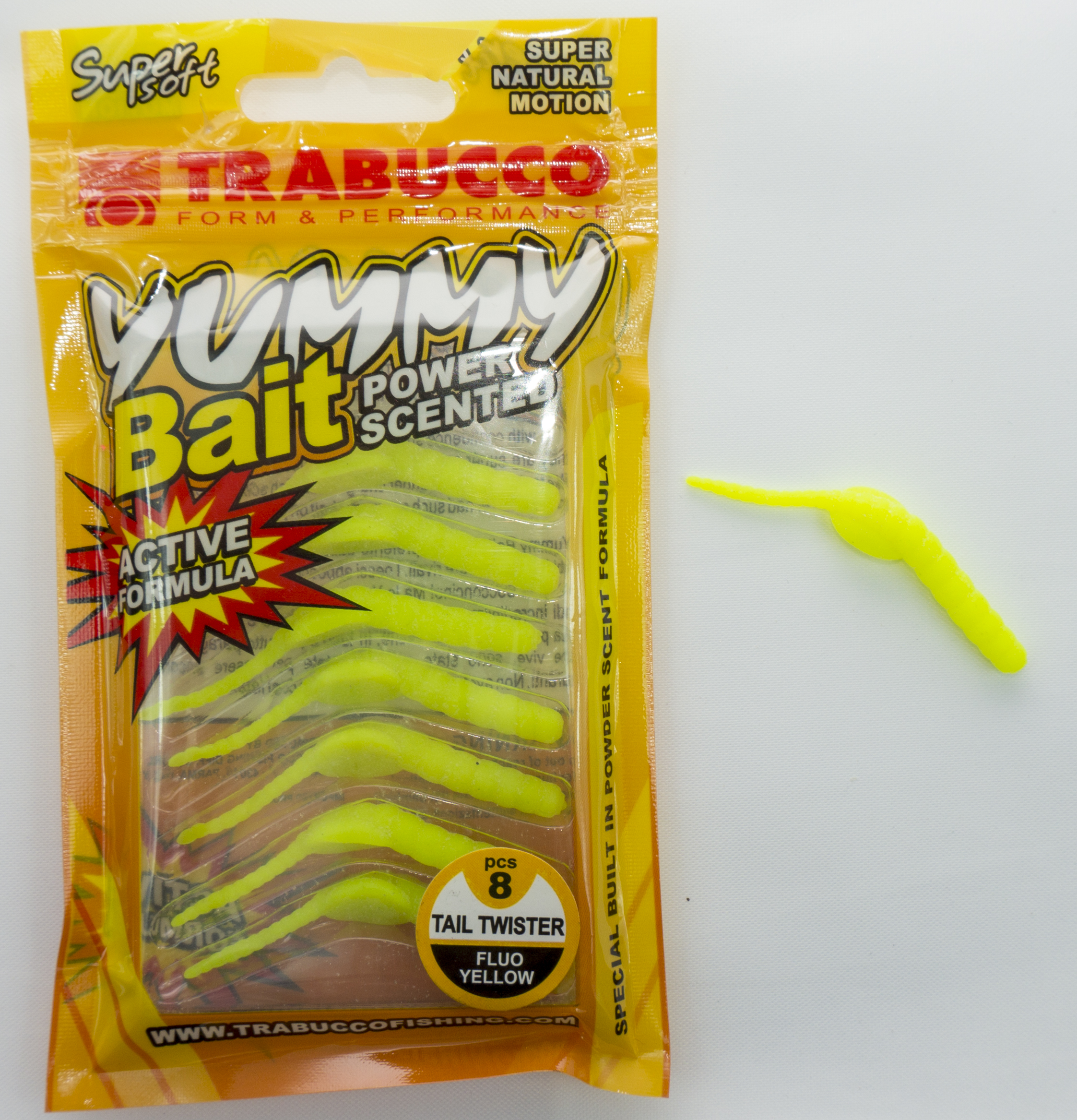 Trabucco Yummy Bait Tail Twister Yellow - Put & Take