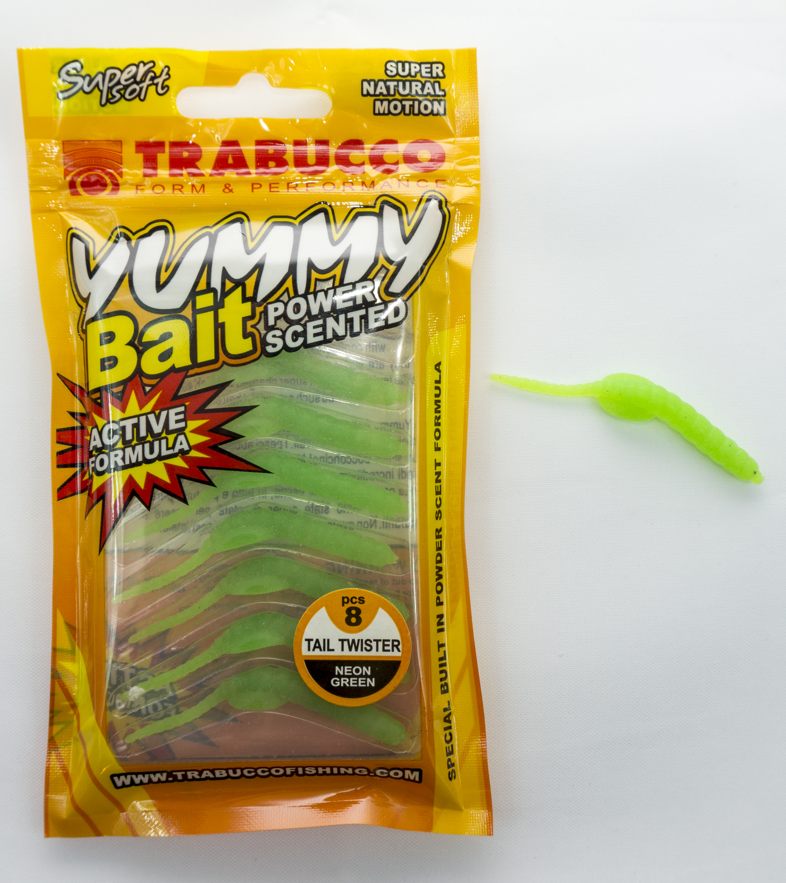 Trabucco Yummy Bait Tail Twister Green Chratreuse - Put & Take