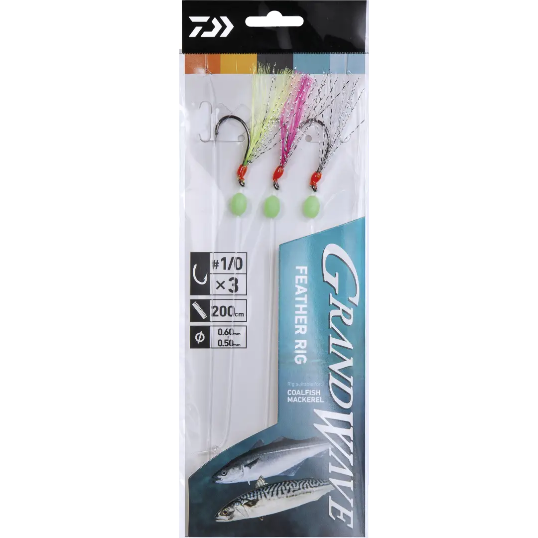 Daiwa Grandwave Sabiki Rig 4 st. 1/0 - Silde/Makrelforfang