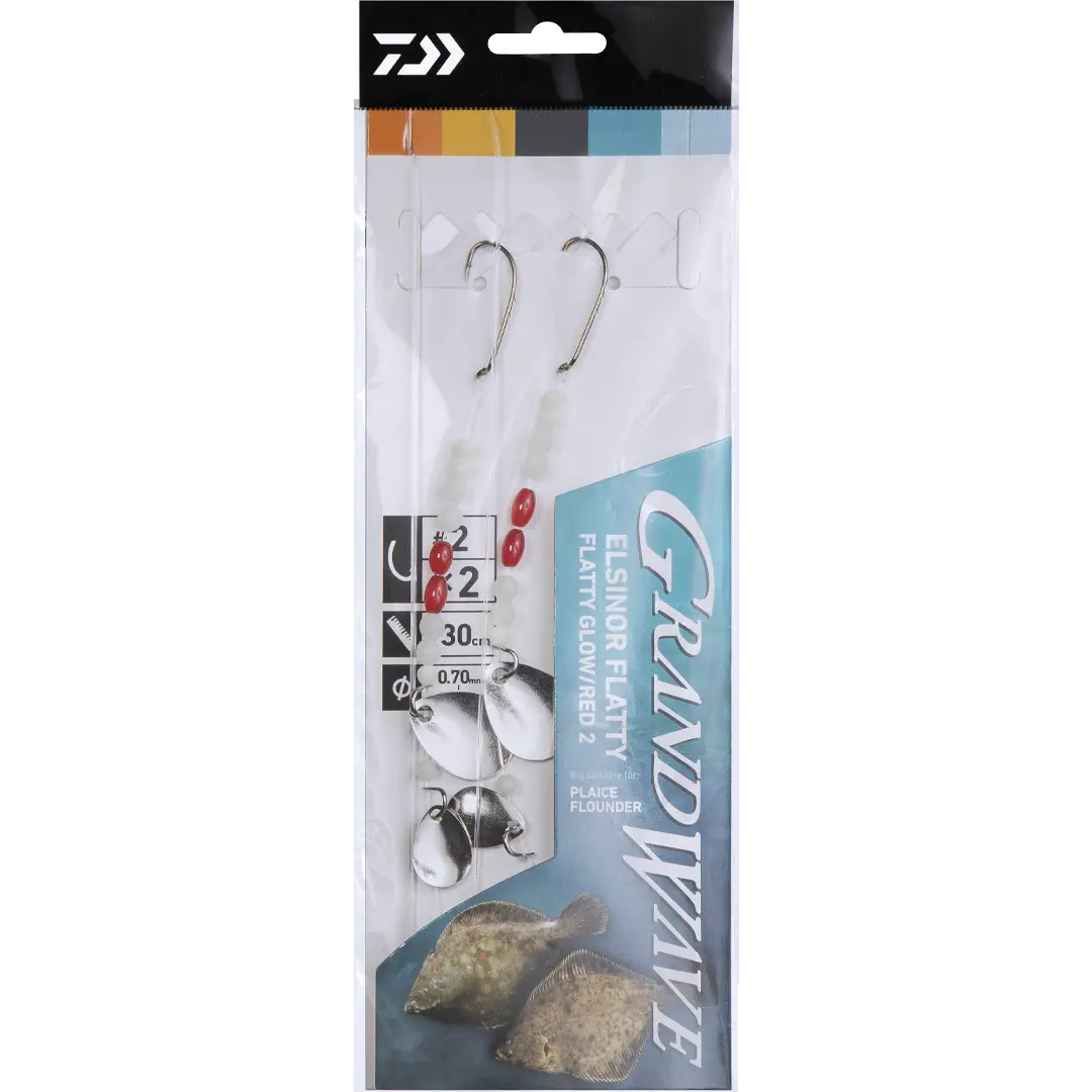 Daiwa Grandwave Elsinor Flatty Fladfiskeforfang Glow Red #2 - Fladfiskeforfang