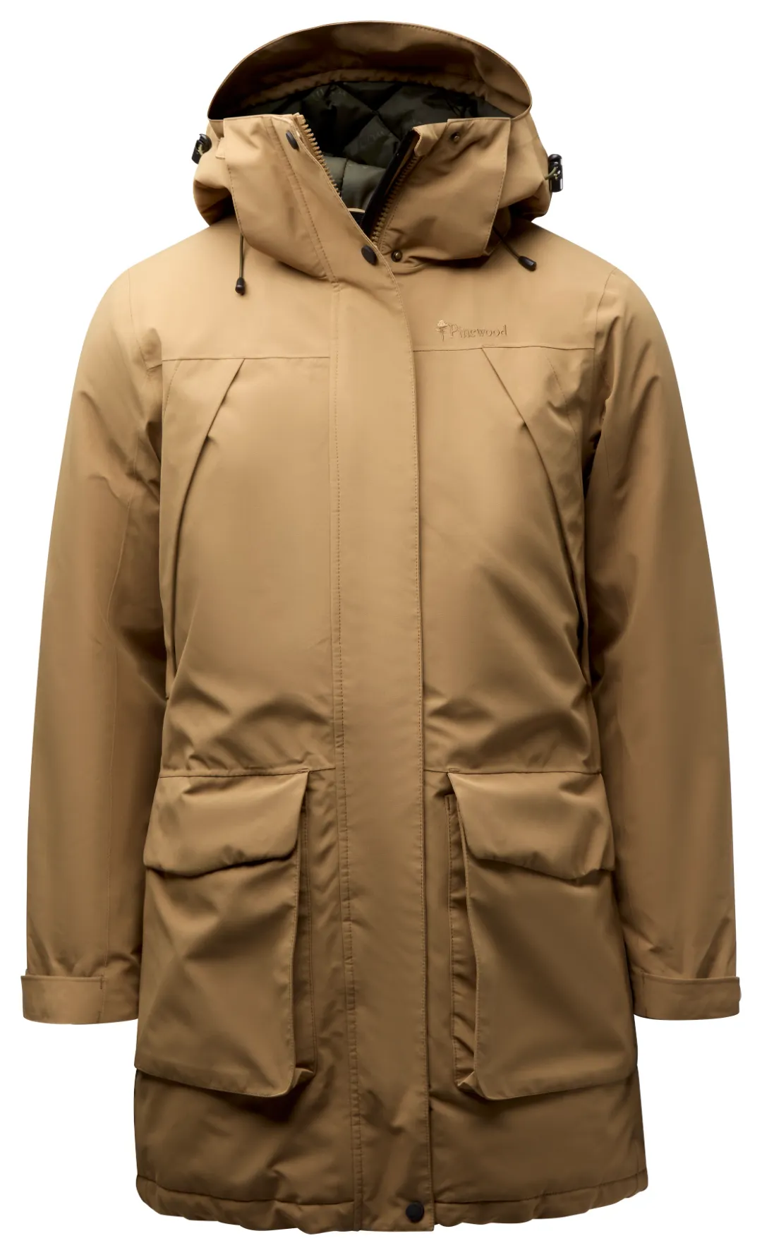 Pinewood Wilda Padded Parka Women kun str. S og M D.Sandstone S - Fritidsjakker