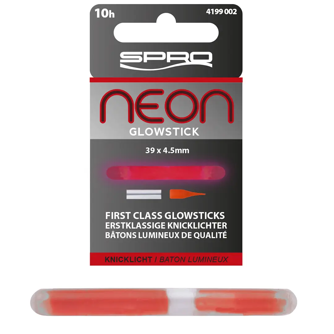 Spro Neon Glow Stick Knæklys 1 stk. Rød - Knæklys