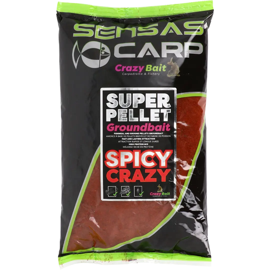 Sensas Crazy Super Pellet Groundbait 1kg. Spicy Crazy - Forfoder