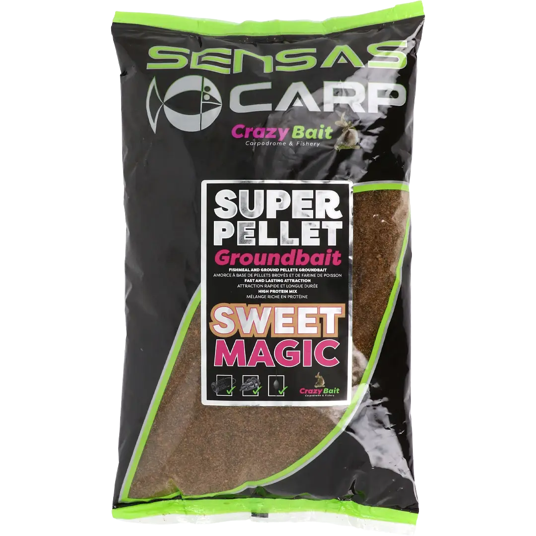 Sensas Crazy Super Pellet Groundbait 1kg. Sweet Magic - Forfoder