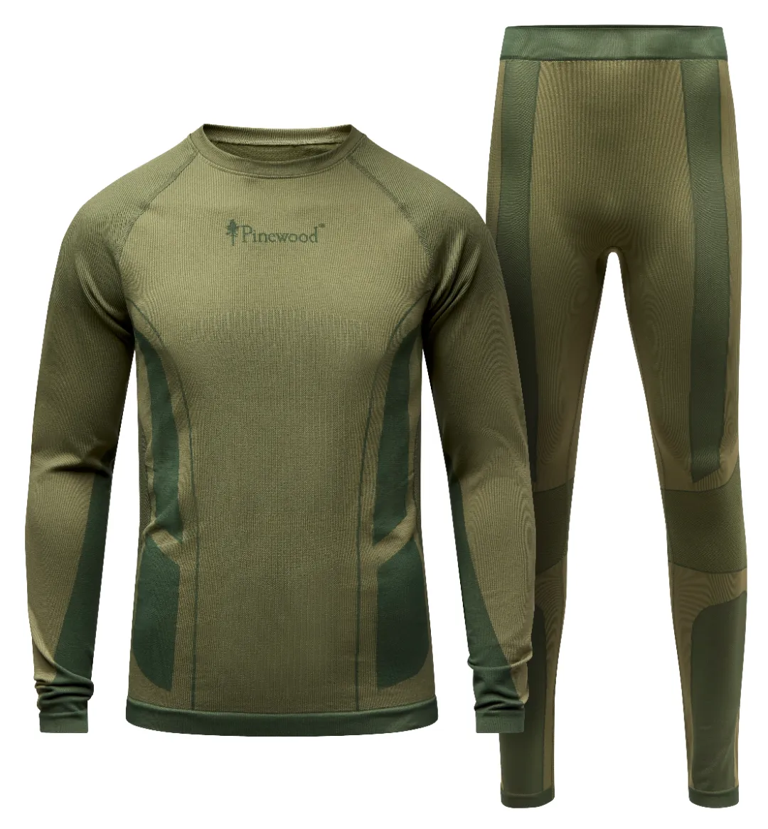 Pinewood Seamless Function Base Layer Set Olive Green XLarge/XXlarge - Undertøjs Sæt
