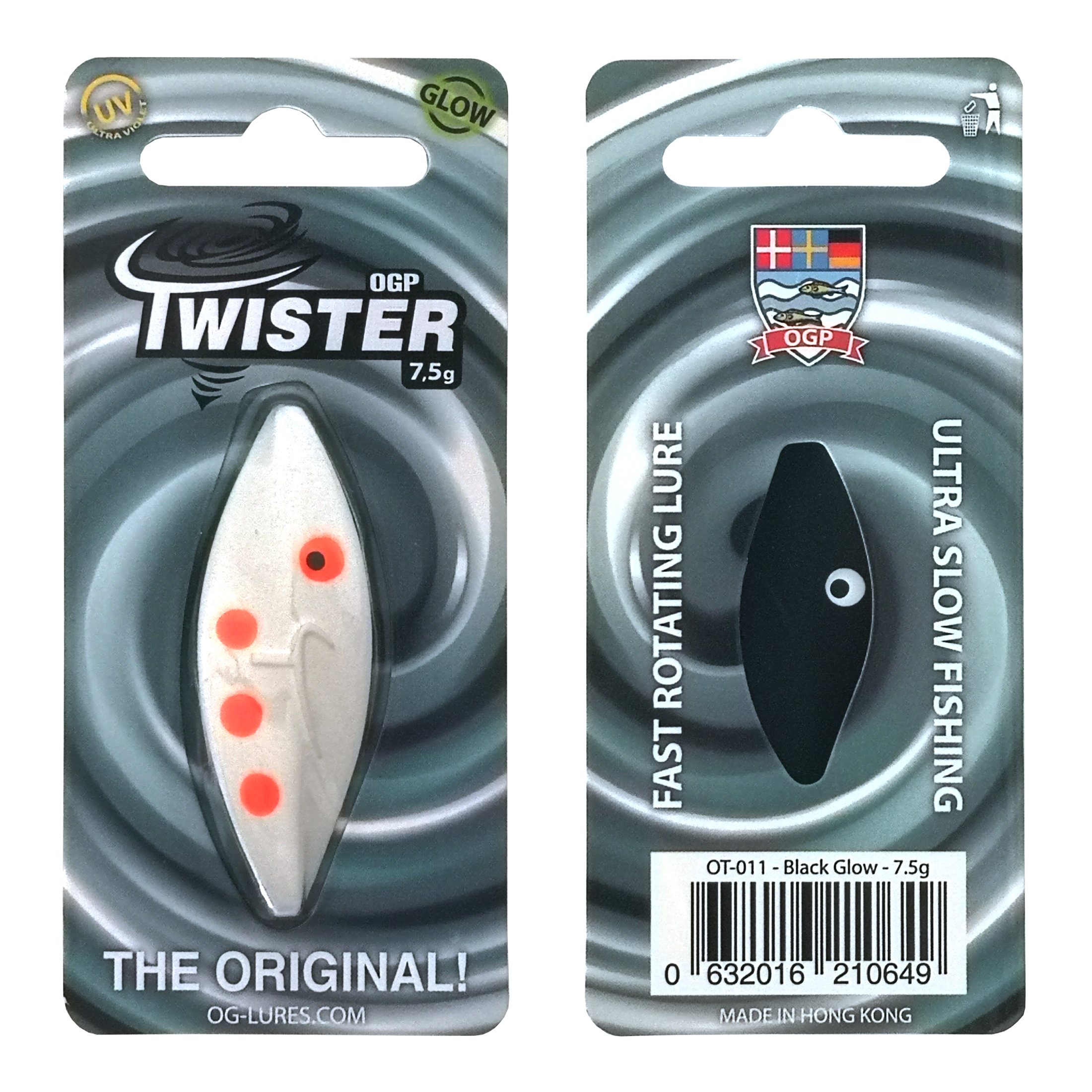 OGP Twister 2gram Black White (Glow) - Gennemløber