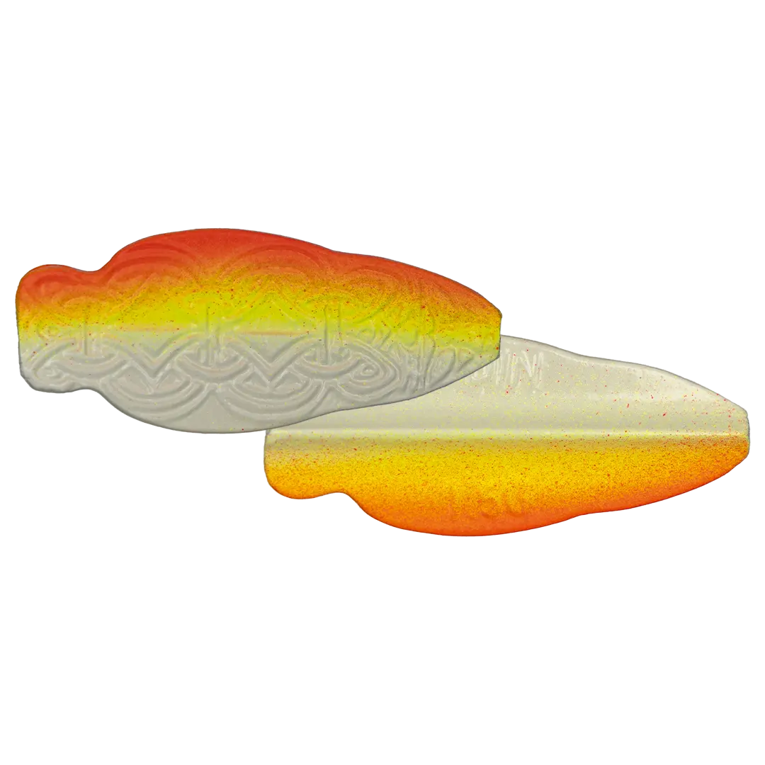 Odin-Lures Odin Gennemløber 4,5 Gram Filur - Hvid/Gul/Orange - Håndmalet/lavet i Danmark