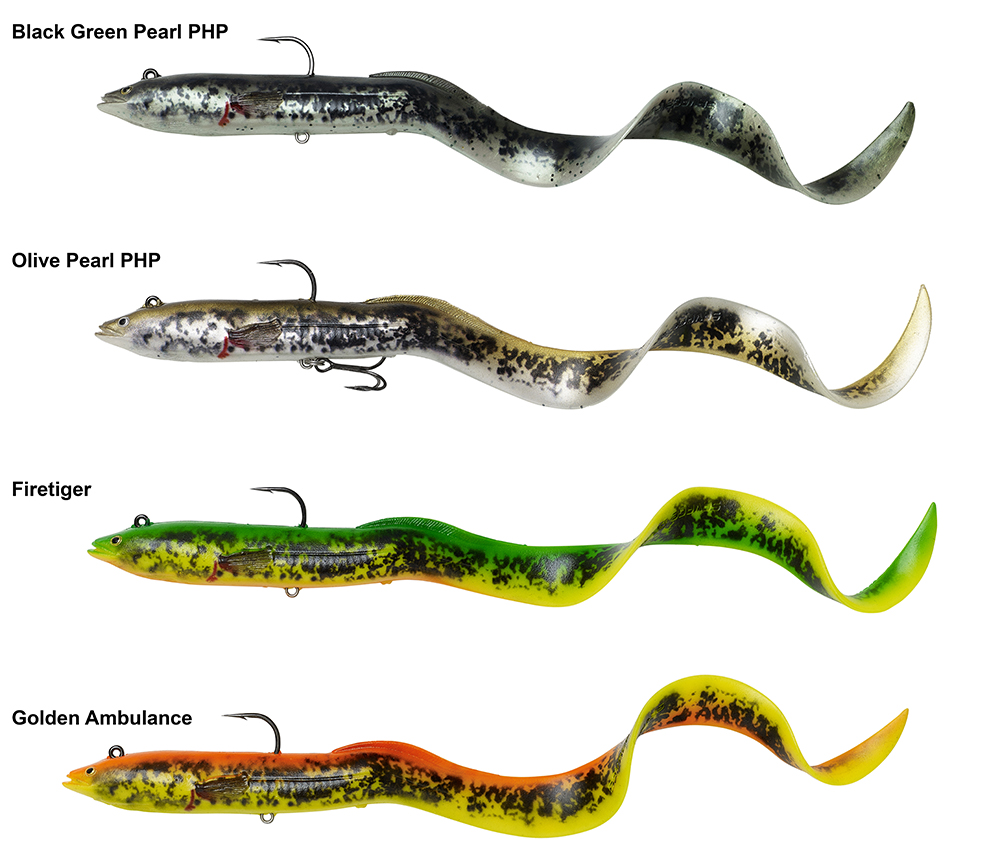 Savage Gear 4D Real Eel 20cm 38gram Olive Pearl PHP - Gedde