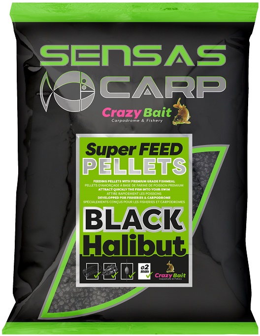 Sensas Crazy Bait Feed Pellets Black Halibut 700g 8mm - Pellet