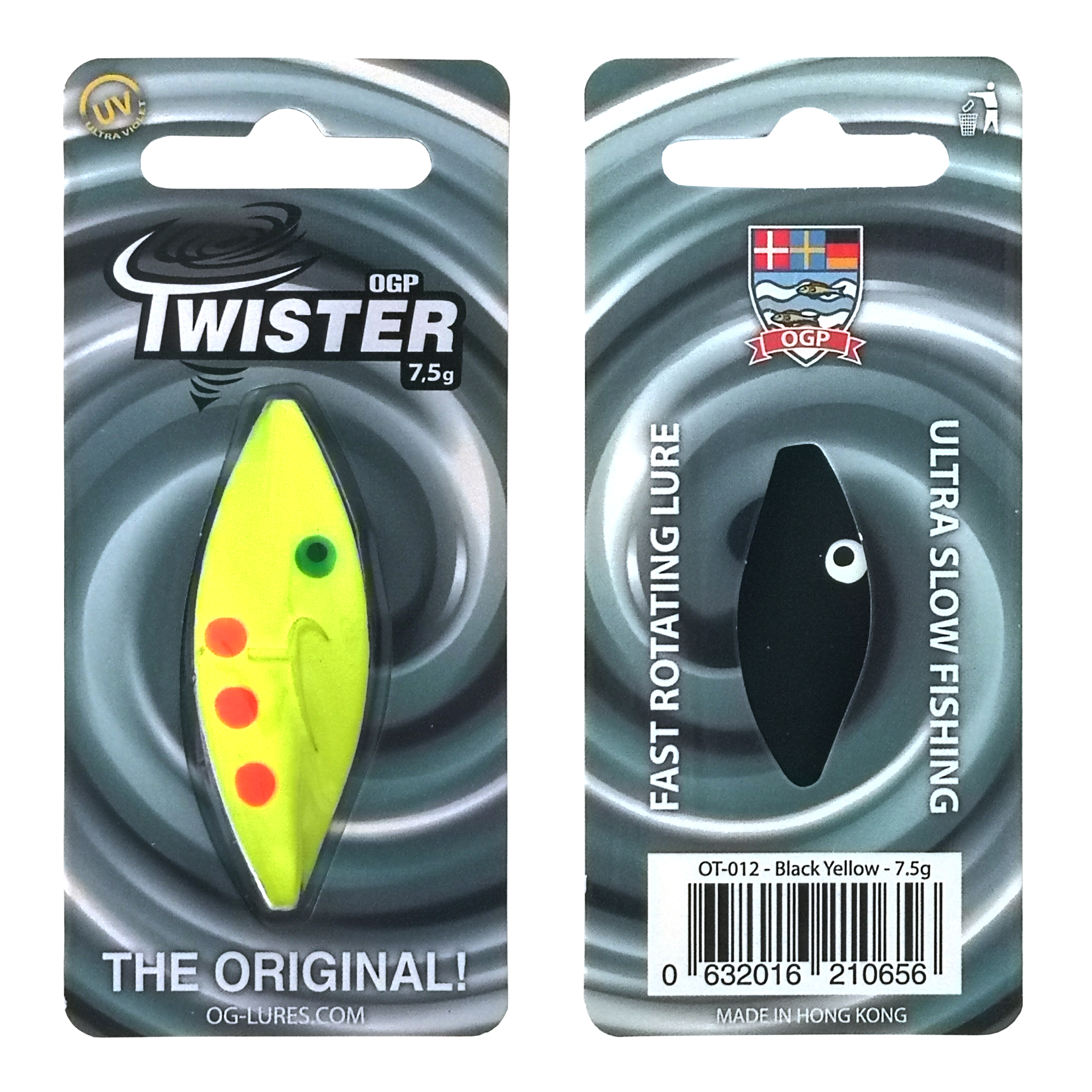 OGP Twister 2gram Black Yellow - Gennemløber