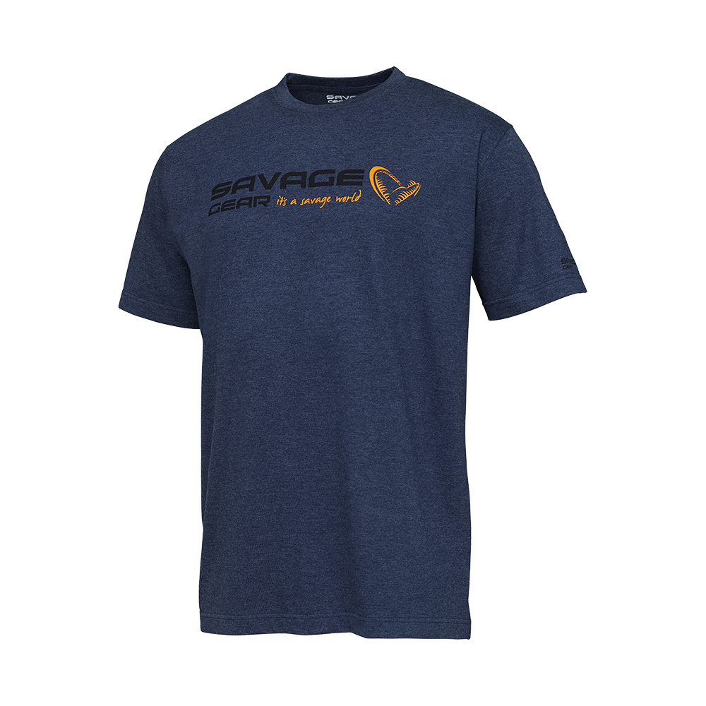 Savage Gear Signature Logo T-Shirt Blå L - T-Shirt