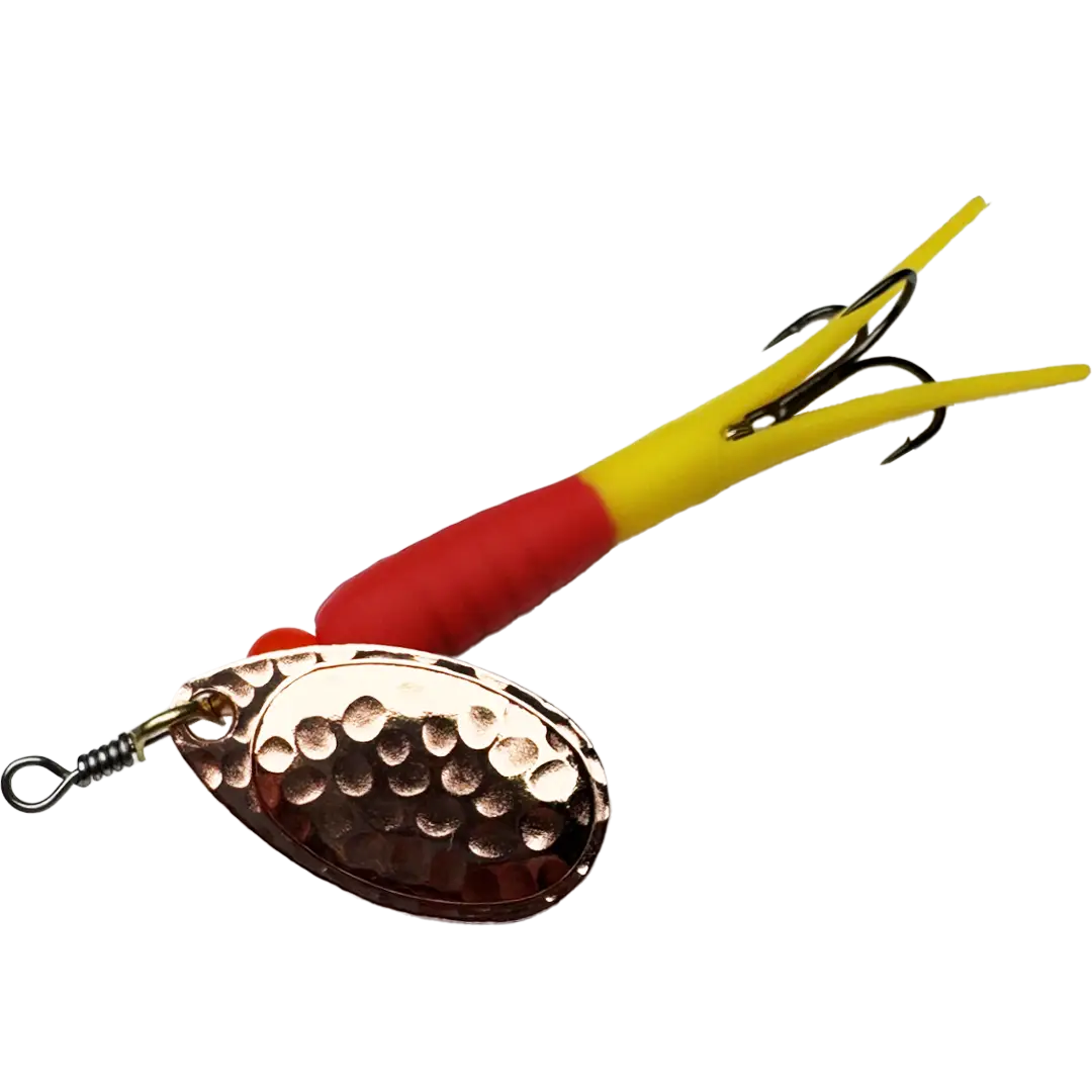 KarlK Mini Kondomspinner 12 Gram Rød/Gul Med Kobber Blad - Spinner