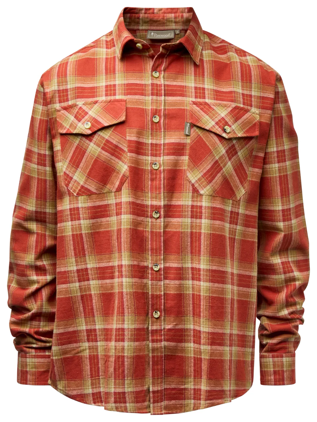 Pinewood Härjedalen Skjorte kun str. 5XL Terracotta/D.Sand 5XL - Skjorter