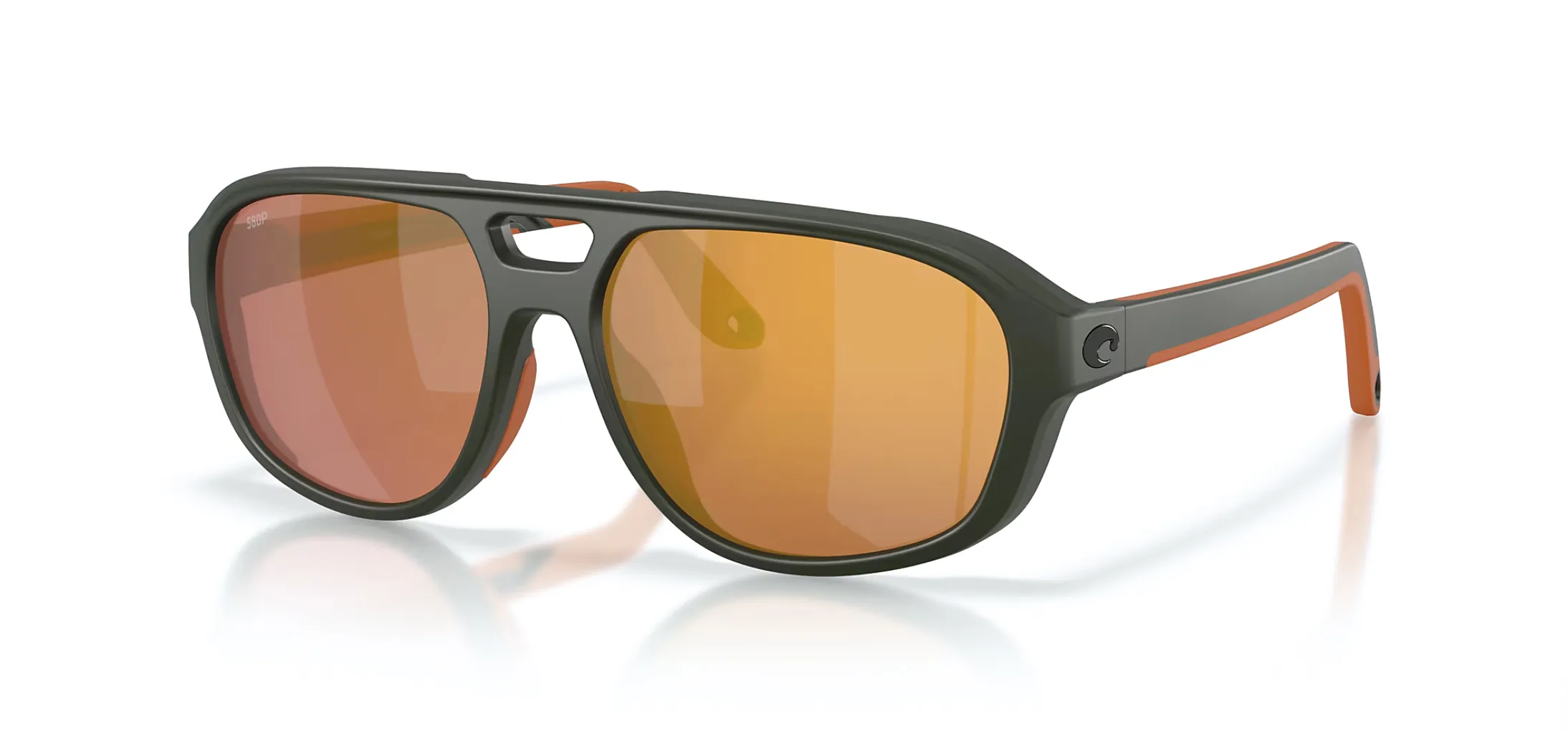 Costa Del Mar Street Heat Polaroid Solbriller Matte Olive Polycarbonate Gold Mirror - Fiskebriller