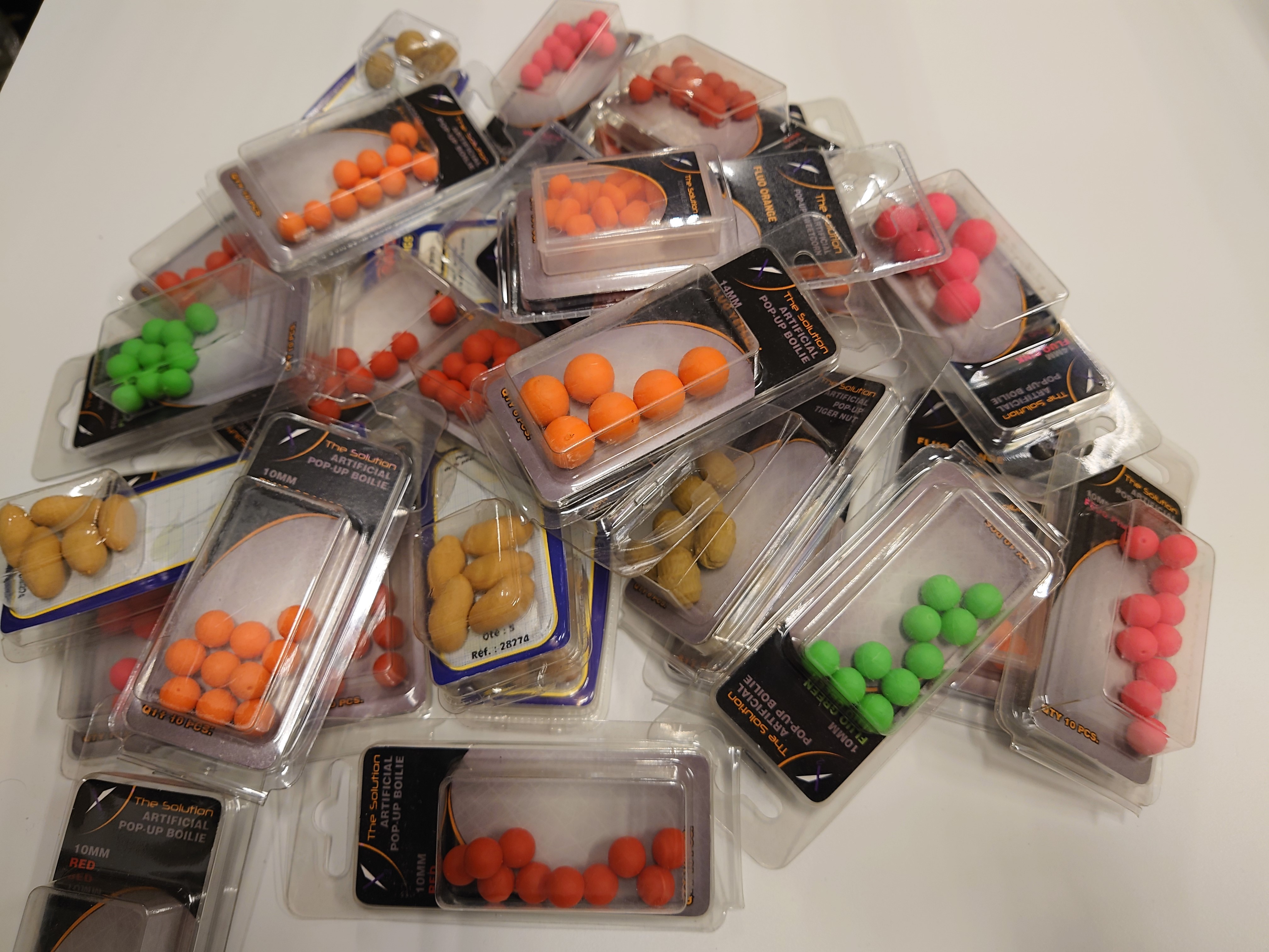 10 stk. X2 Assorterede Gummi Pop-ups - karpebait