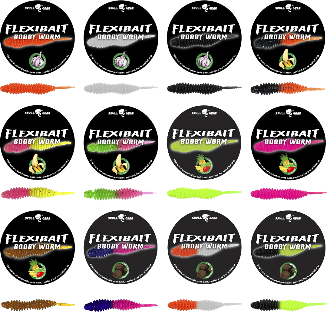 OGlures - Skull Gear Flexibait Bobby Worm Garlic Black - Put & Take