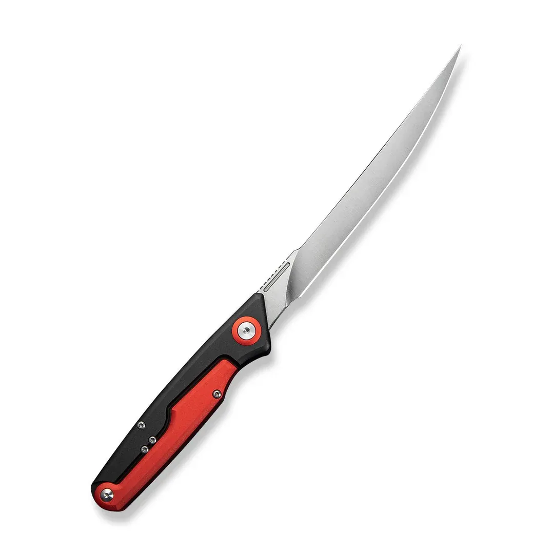 CIVIVI Shawka Black/Red Aluminum Handle Satin Finished 14C28N Blade - Filetknive