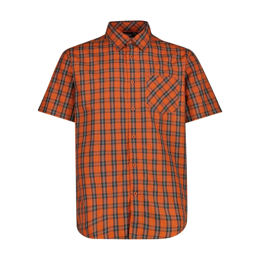 CMP Man Shirt Kortærmet Skjorte Antracite-Orange-Vaniglia 54 - Kortærmede skjorter