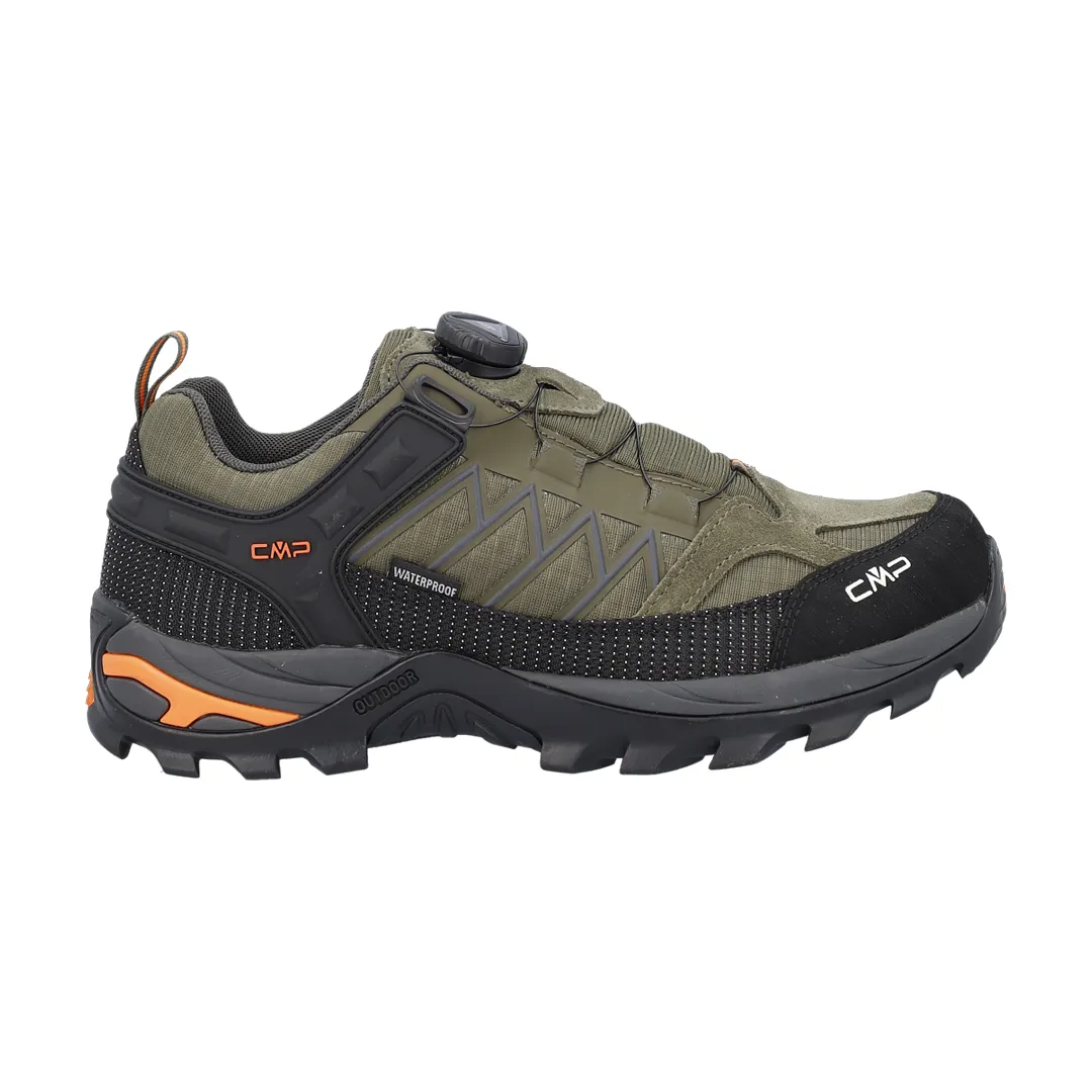 CMP Rigel Low FitGO WP Leather Trekkingsko Olive-Flame 43 - Trekkingsko