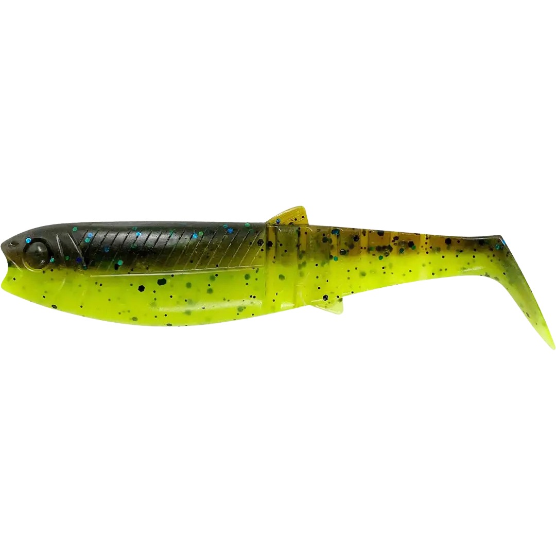 Savage Gear Cannibal Shad 2023 Giants 15cm 33gram (2 stk.) Chartreuse Pumpkin - Aborre