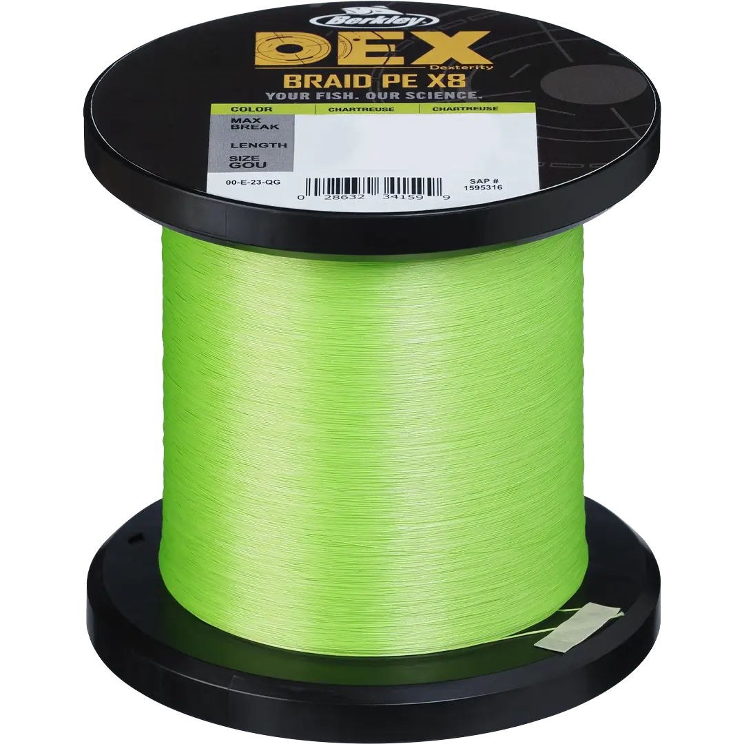 Berkley Dex Braid X8 Bulk 3000m Chartreuse 0,10mm 7,9kg - Bulk spoler