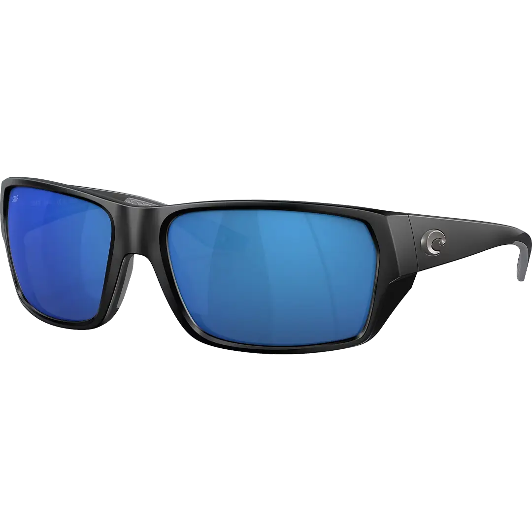 Costa Del Mar Tailfin Polaroid Solbriller Matte Black Polycarbonate Blue Mirror - Fiskebriller
