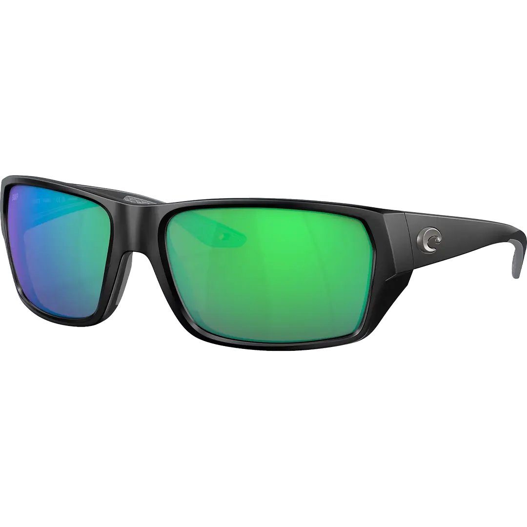 Costa Del Mar Tailfin Polaroid Solbriller Matte Black Glas Green Mirror - Fiskebriller