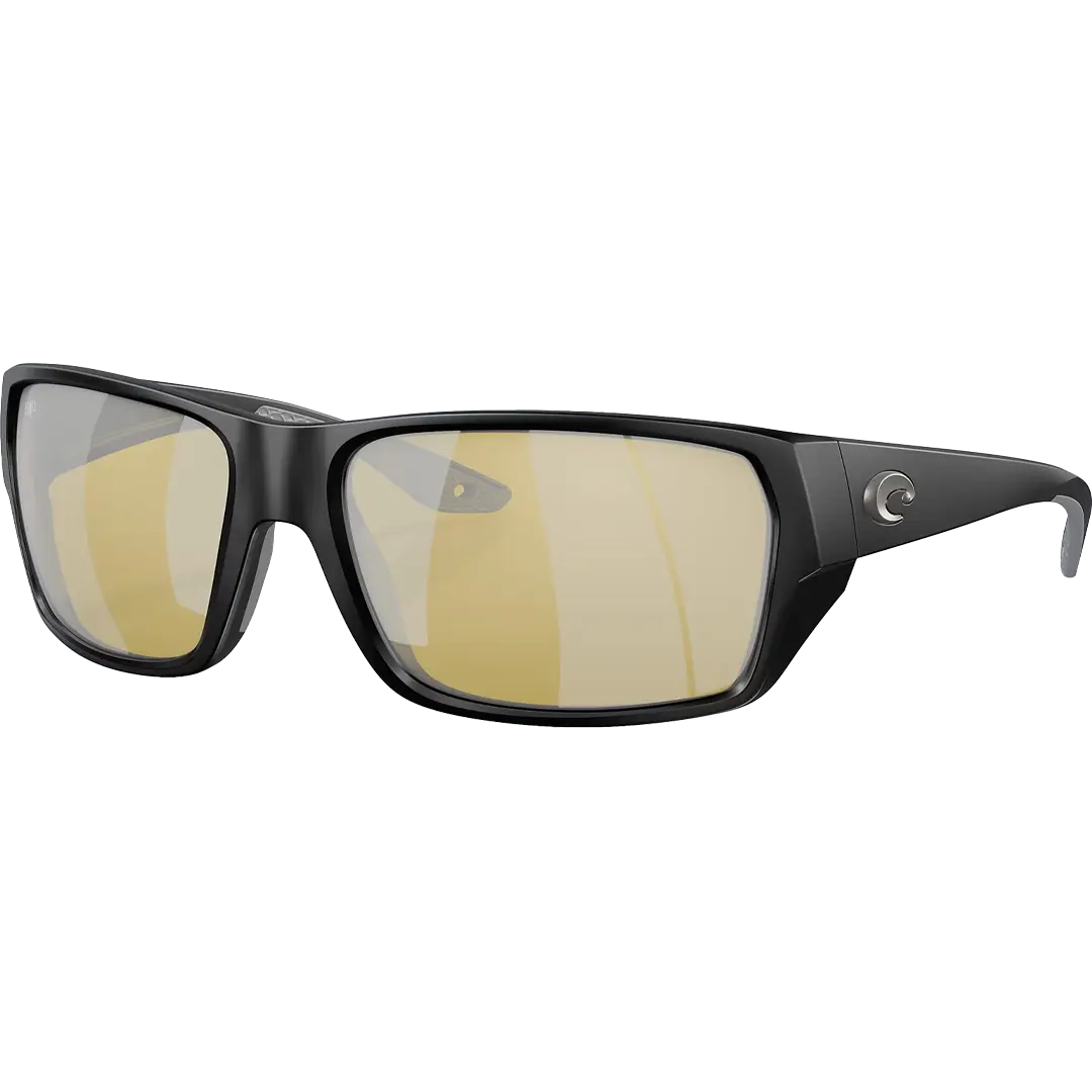 Costa Del Mar Tailfin Polaroid Solbriller Matte Black Glas Sunrise Silver Mirror - Fiskebriller