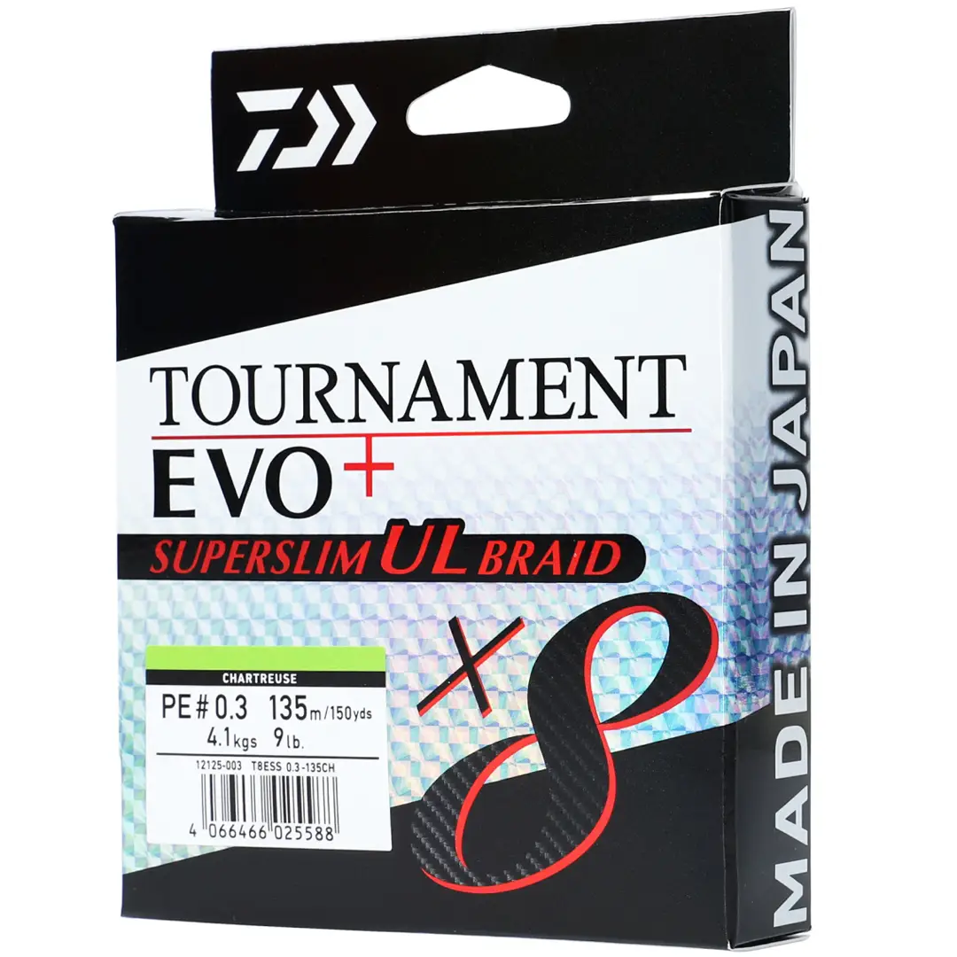 Daiwa Tournament X8 Braid EVO+ Superslim UL 135m PE0,5 6,4kg - Fletline