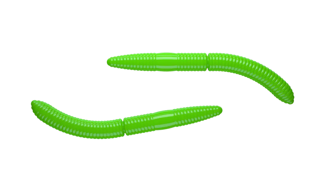 Libra Lures Fatty D Worm 65 Cheese Hot Green - Put & Take