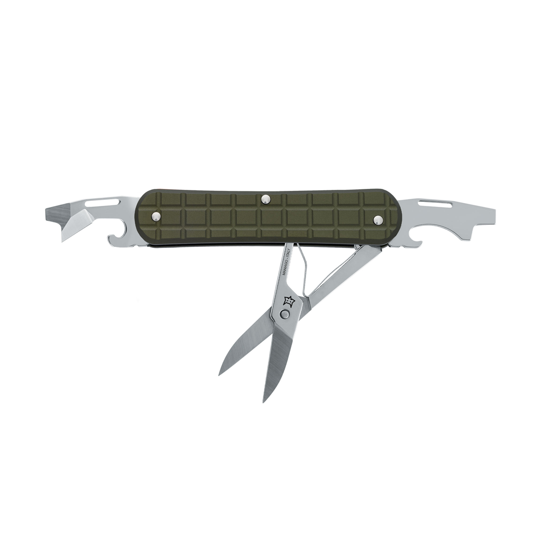Fox Knives Vulpis Grenade Pattern Tools Military Green Andoized Aluminium - Multitools
