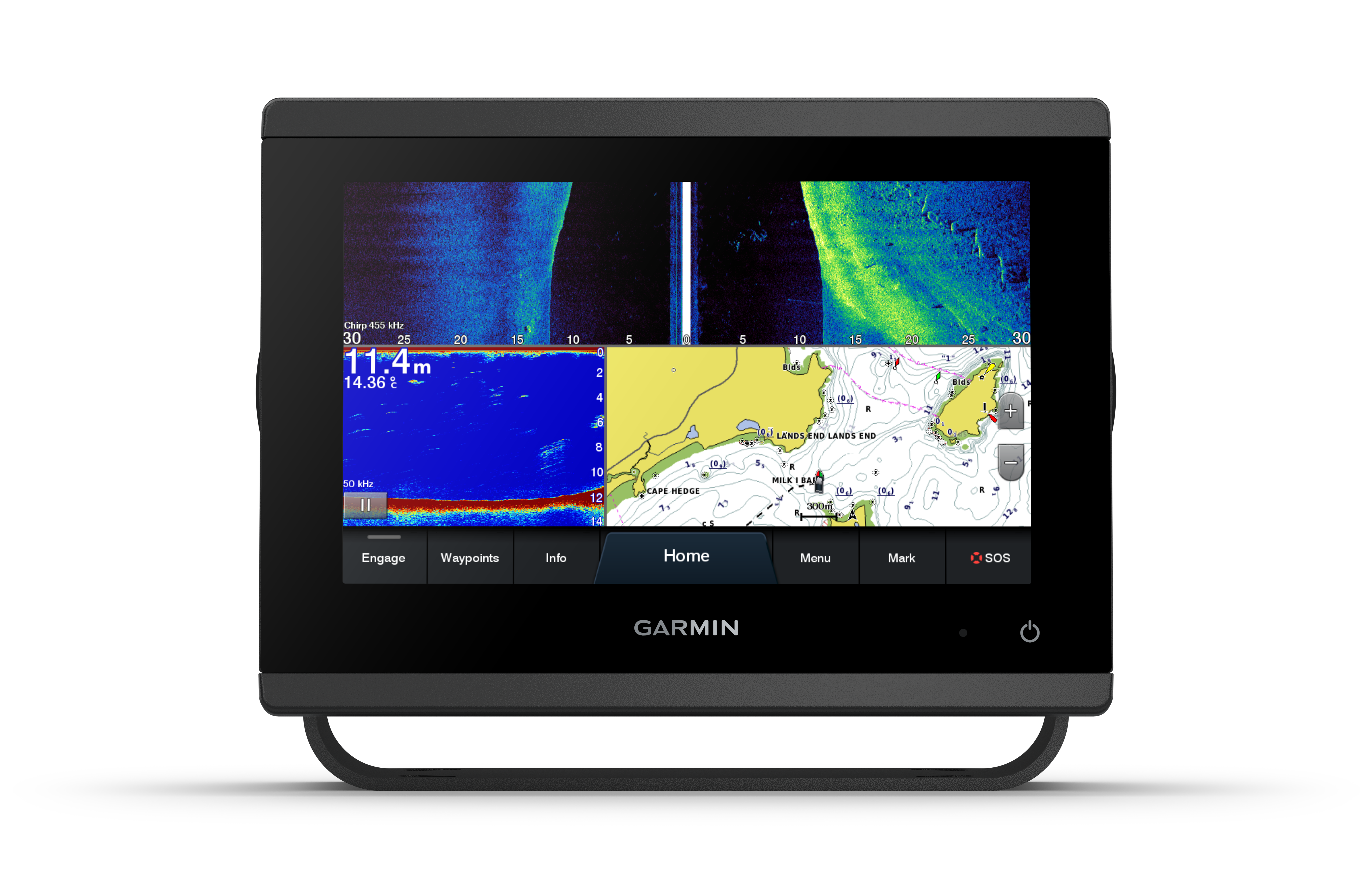 Garmin kortplotter GPSMAP 723xsv m. SideVü, ClearVü og Traditional chirp ekkolod - Søkortsplotter m. fishfinder