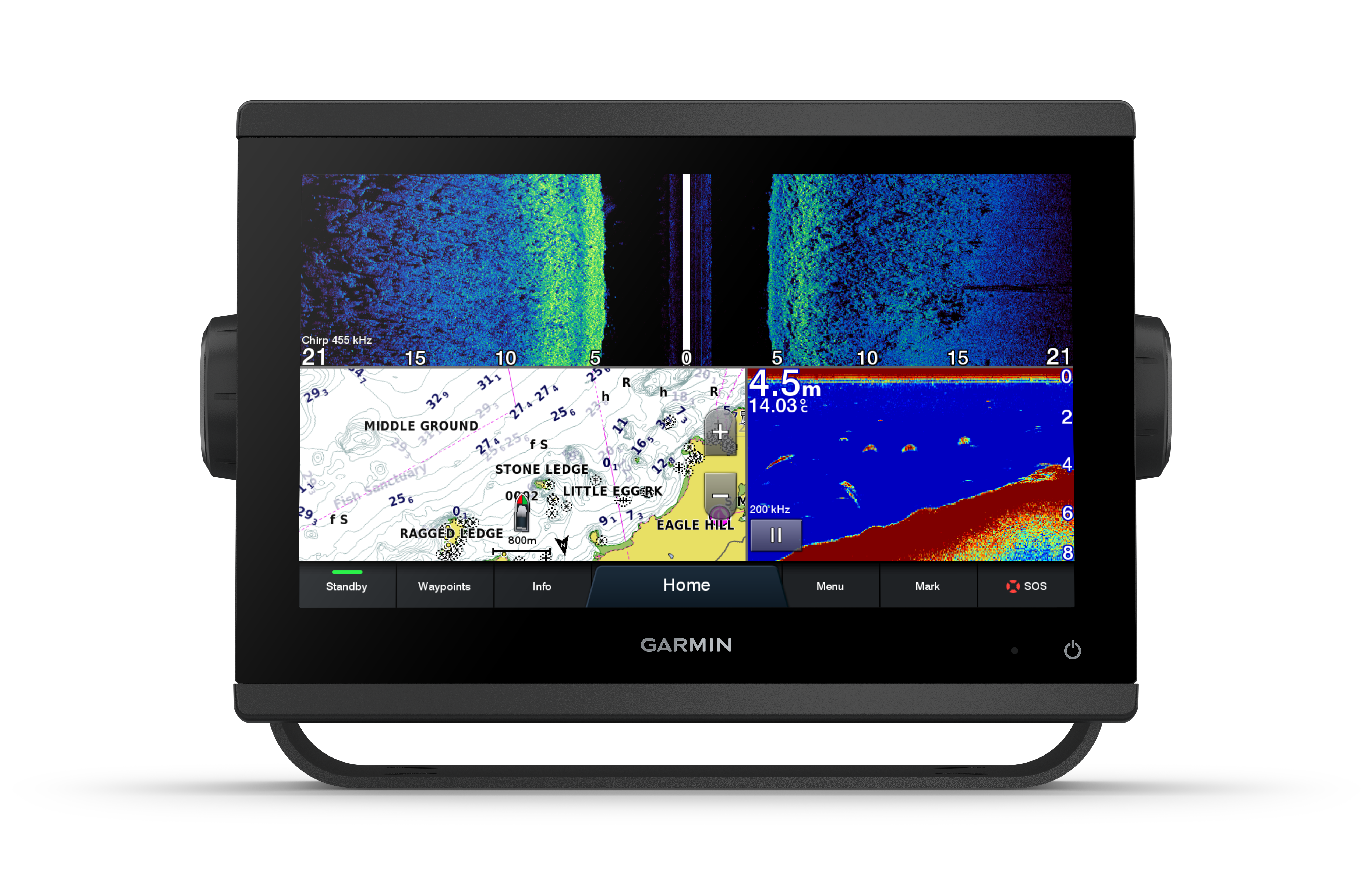 Garmin kortplotter GPSMAP 923xsv m. SideVü, ClearVü og Traditional chirp ekkolod - Søkortsplotter m. fishfinder