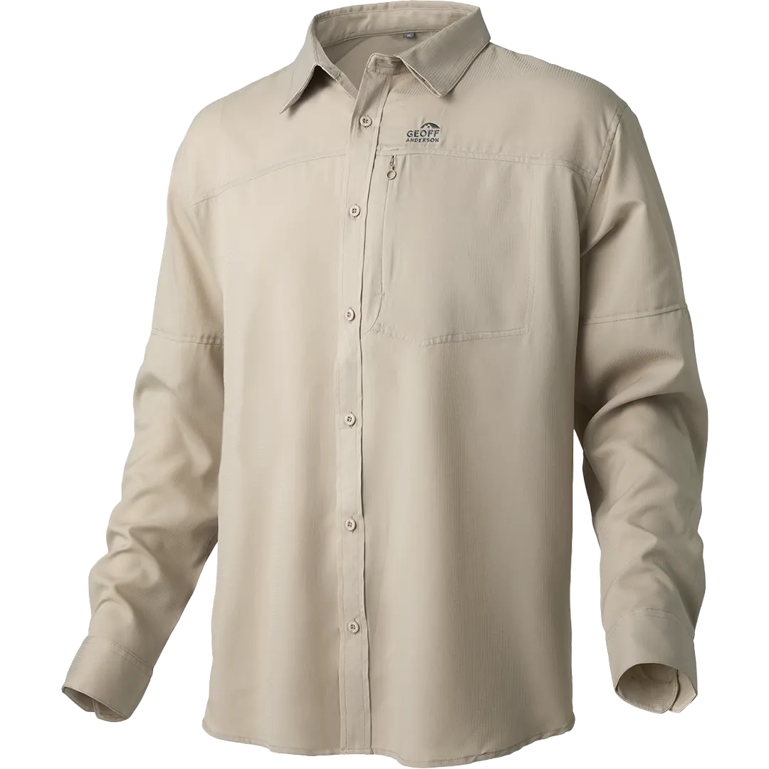 Geoff Anderson Ezmar Light Weight Long Sleeve Skjorte Khaki S - Fiskeskjorter
