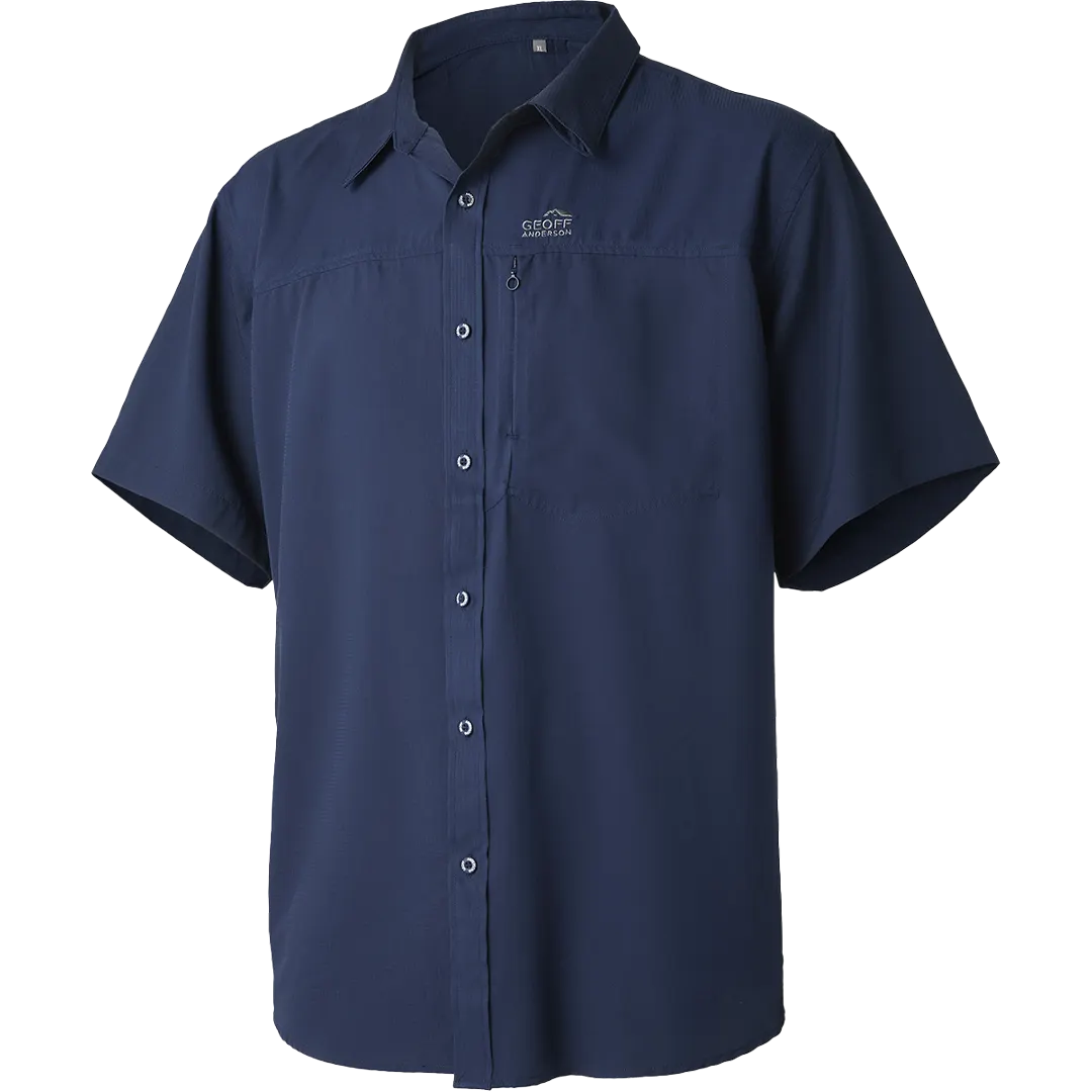 Geoff Anderson Ezmar Light Weight Short Sleeve Skjorte Blå XL - Fiskeskjorter
