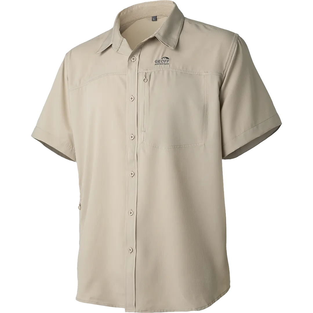 Geoff Anderson Ezmar Light Weight Short Sleeve Skjorte Khaki XL - Fiskeskjorter