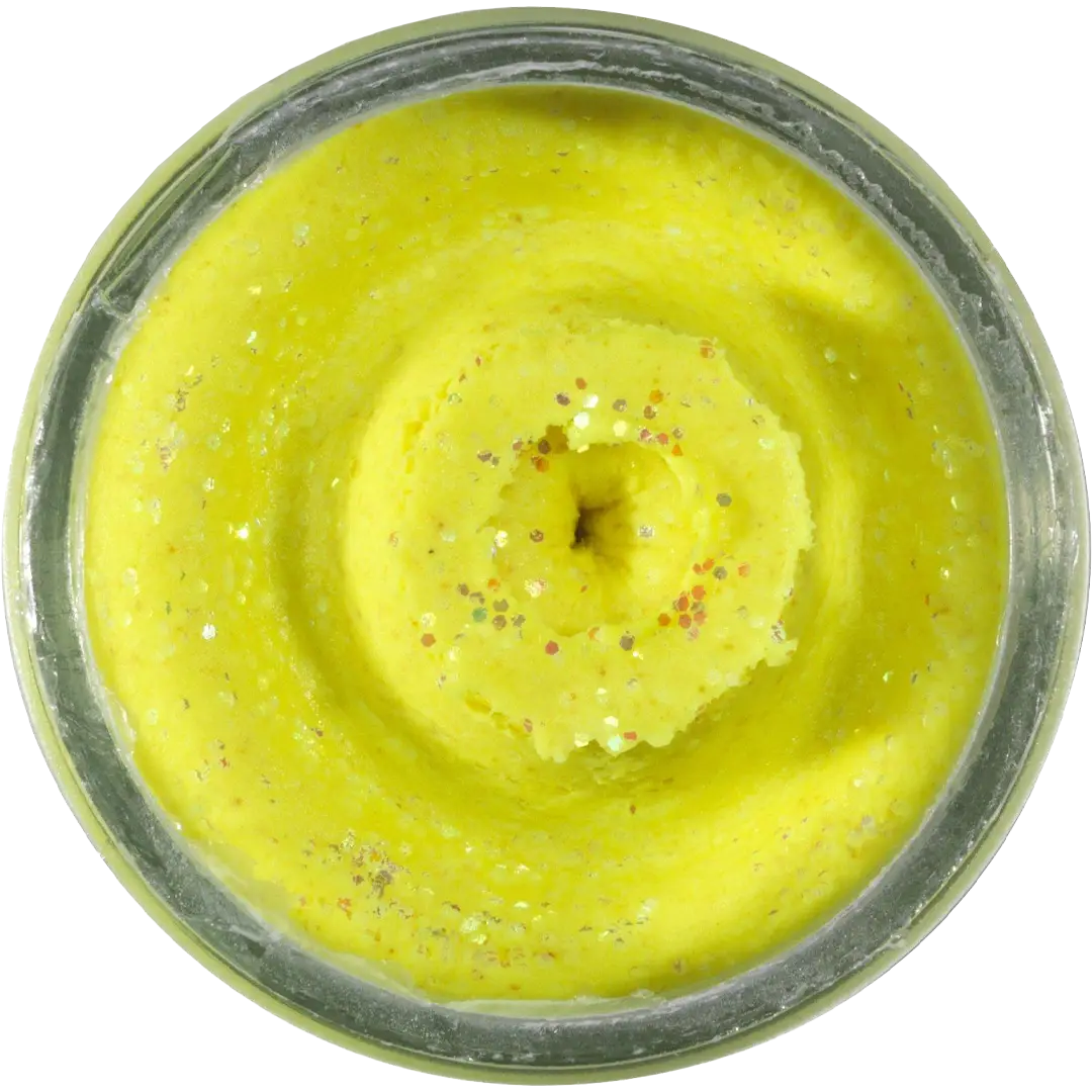 Berkley Powerbait Natural Glitter Med Smag Garlic Sunshine Yellow Glitter - Bait