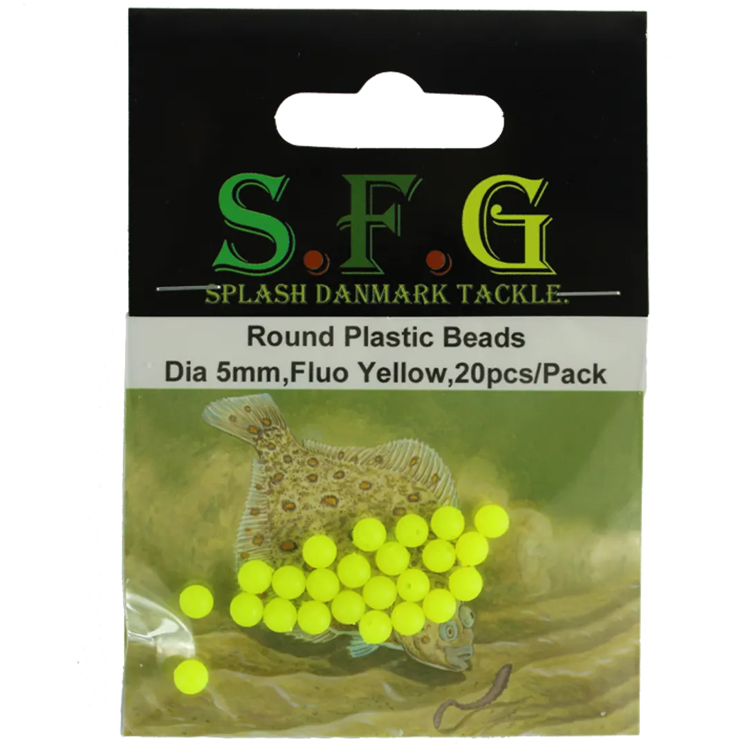 SFG Hårde Plastik Perler Gul 5 mm - Diverse